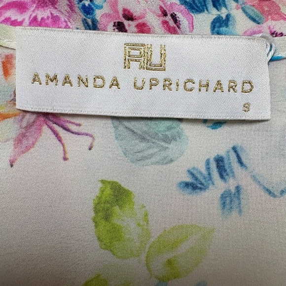 AMANDA UPRICHARD 100% Silk Floral Topper / Kimono / Cardigan MADE IN USA Sz S - Picture 4 of 8
